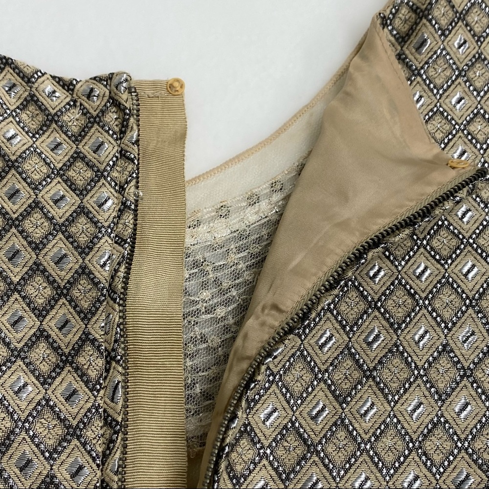 Max Studio Beige and Black Patterned Midi Dress - Picture 11 of 15